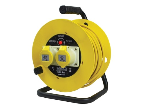 [FPPCR25ML25] Open Drum Cable Reel 110V 16A 2-Socket 25m (2.5mm Cable)