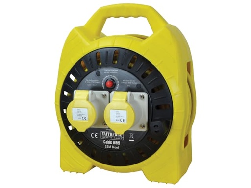 [FPPCR25MSEL] Semi-Enclosed Cable Reel 110V 16A 2-Socket 25m (1.5mm Cable)