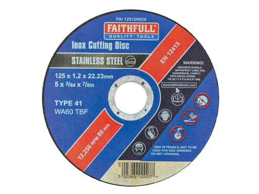 [FAI12512INOX] Inox Cutting Disc 125 x 1.2 x 22.23mm