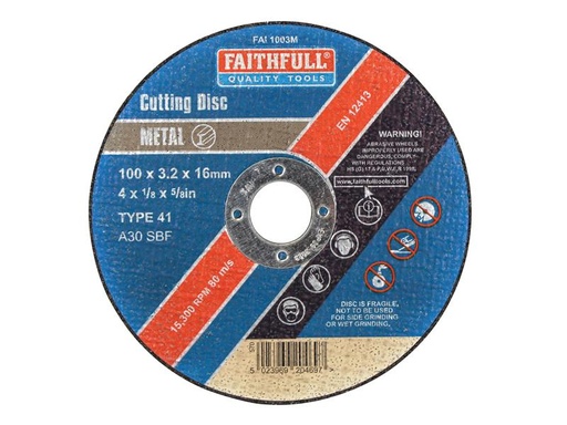 [FAI1003M] Metal Cut Off Disc 100 x 3.2 x 16mm