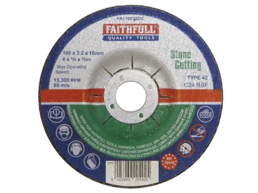 [FAI1003SDC] Depressed Centre Stone Cut Off Disc 100 x 3.2 x 16mm