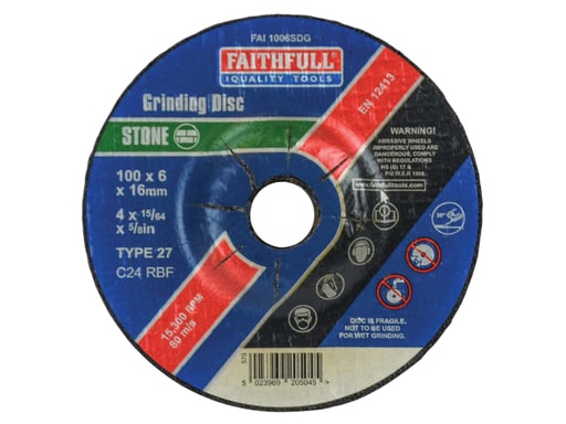 [FAI1006SDG] Depressed Centre Stone Grinding Disc 100 x 6 x 16mm