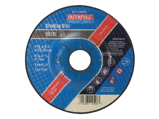 [FAI1156MDG] Depressed Centre Metal Grinding Disc 115 x 6.5 x 22.23mm