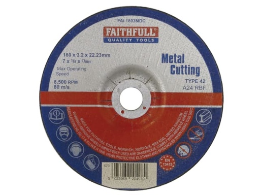 [FAI1803MDC] Depressed Centre Metal Cutting Disc 180 x 3.2 x 22.23mm