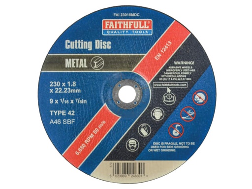 [FAI23018MDC] Depressed Centre Stainless Steel Cutting Disc 230 x 1.8 x 22.23mm