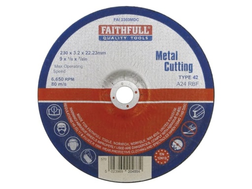 [FAI2303MDC] Depressed Centre Metal Cutting Disc 230 x 3.2 x 22.23mm