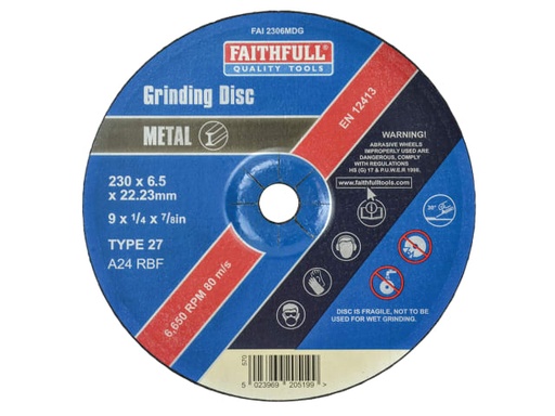 [FAI2306MDG] Depressed Centre Metal Grinding Disc 230 x 6.4 x 22.23mm