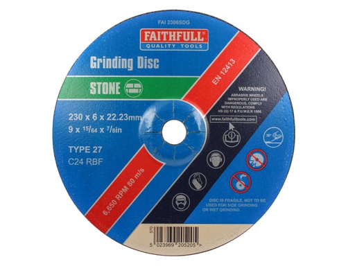 [FAI2306SDG] Depressed Centre Stone Grinding Disc 230 x 6 x 22.23mm