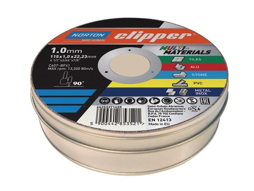 [FLV839907] Clipper® Multi-Materials Cutting Discs 115 x 22.23mm (Tin of 10)