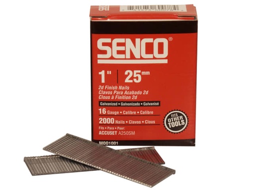 [SENRX13EAA] Straight Brad Nails Galvanised 16G x 25mm (Pack 2000)