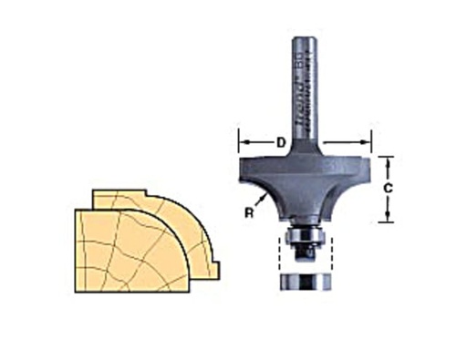 [TRE4616012TC] 46/160 x 1/2 TCT Bearing Guided Ovolo & Round Over 16mm Radius