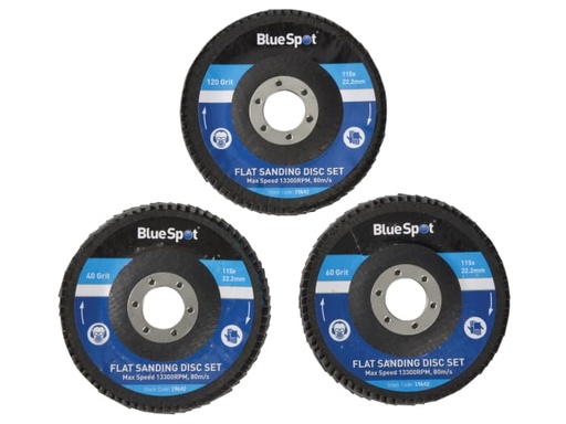 [B/S19642] Sanding Flap Disc Set 3 Piece 115mm (4.1/2in)