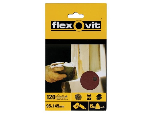 [FLV26409] Detail Hook & Loop Sanding Sheets 95x145mm Fine 120G (Pack 6)