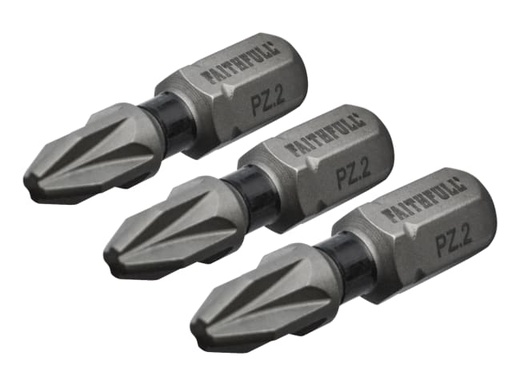 [FAISBPZ225IM] Pozi Impact Screwdriver Bits PZ2 x 25mm (Pack 3)