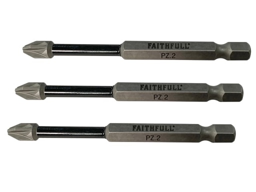 [FAISBPZ275IM] Pozidriv Impact Screwdriver Bits PZ2 x 75mm (Pack 3)