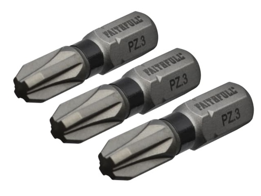 [FAISBPZ325IM] Pozi Impact Screwdriver Bits PZ3 x 25mm (Pack 3)