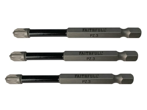 [FAISBPZ375IM] Pozidriv Impact Screwdriver Bits PZ3 x 75mm (Pack 3)