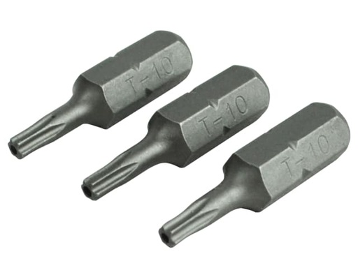 [FAISBT1025S] Security S2 Grade Steel Screwdriver Bits T10S x 25mm (Pack 3)