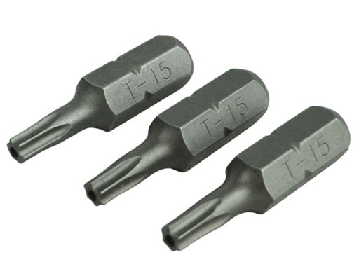 [FAISBT1525S] Security S2 Grade Steel Screwdriver Bits T15S x 25mm (Pack 3)