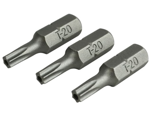 [FAISBT2025S] Security S2 Grade Steel Screwdriver Bits T20S x 25mm (Pack 3)