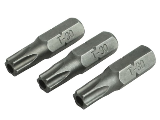 [FAISBT3025S] Security S2 Grade Steel Screwdriver Bits T30S x 25mm (Pack 3)