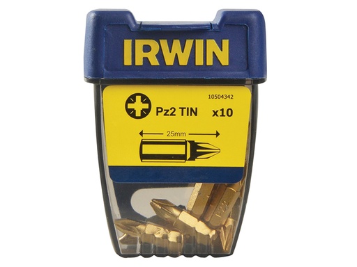 [IRW10504342] Screwdriver Bits Pozidriv PZ2 25mm Titanium (Pack 10)