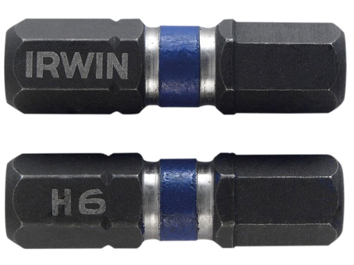 [IRW1923348] Impact Screwdriver Bits Hex 6.0 x 25mm (Pack 2)