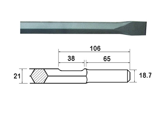 [FAIKAGC380] Kango Shank Chisel 380mm (914118)