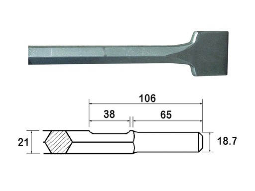 [FAIKAGSC75] Kango Shank Straight Scaling Chisel 75 x 300mm