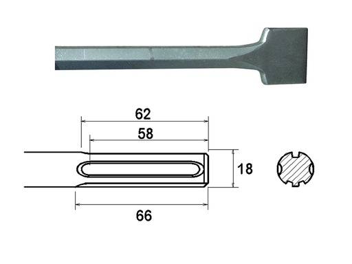 [FAIMAXSC50] SDS Max Straight Scaling Chisel 50 x 400mm