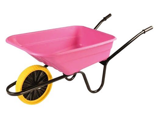 [WALBSHPKPPDD] Boxed 90L Pink Polypropylene Wheelbarrow - Puncture Proof