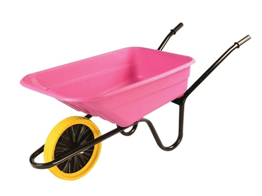 [WALSHPKPPDD] 90L Pink Polypropylene Wheelbarrow - Puncture Proof