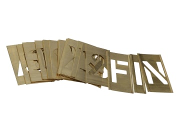 [STNL1LB] Set of Brass Interlocking Stencils - Letters 1in