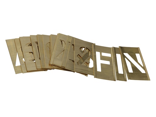 [STNL2LB] Set of Brass Interlocking Stencils - Letters 2in