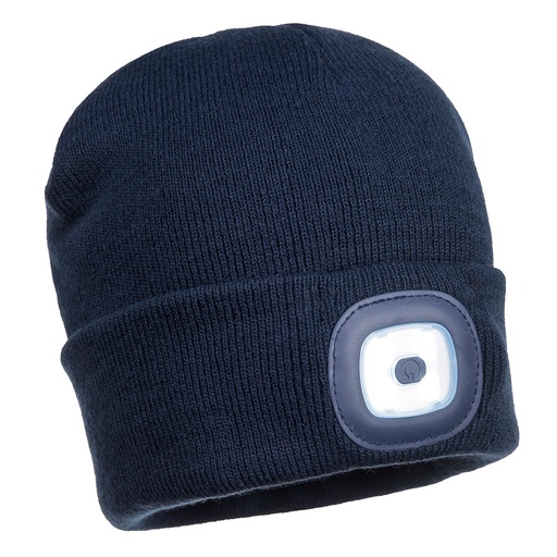 [Portwest B029NAR] B029 Beanie Usb Led Head Light Rechargeable - Navy