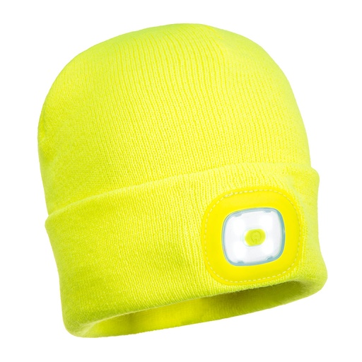 [Portwest B029YER] B029 Beanie Usb Led Head Light Rechargeable - Yellow