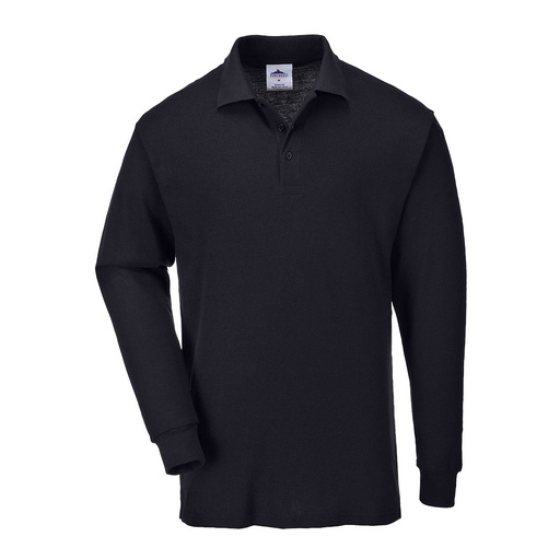 B212 Genoa Long Sleeved Polo Shirt - Black