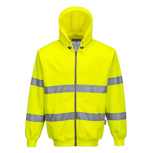 B305 Hi-Vis Zip Front Hoodie - Yellow