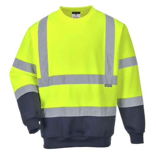 B306 Two Tone Hi-Vis Sweatshirt - Yellow/Navy