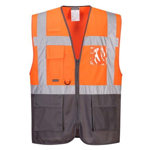 C476 Warsaw Executive Vest - Orange/Grey