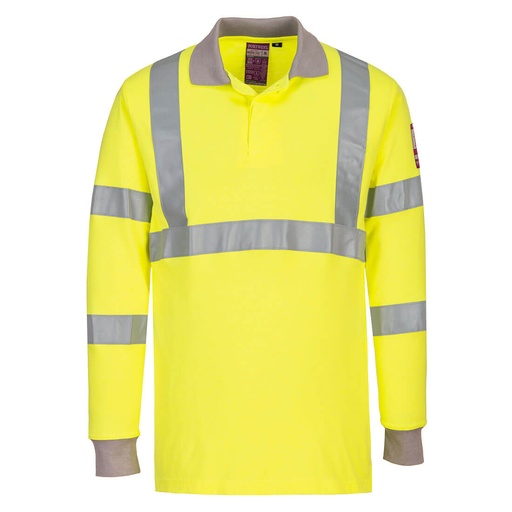 FR77 Fire&Static Res HiVz LS Polo - Yellow