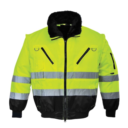 PJ50 Hi-Vis 3-in-1 Pilot Jacket - Yellow/Black