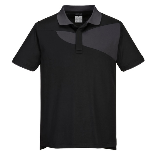 PW210 Pw2 Polo Shirt S/S - Black/Zoom Grey