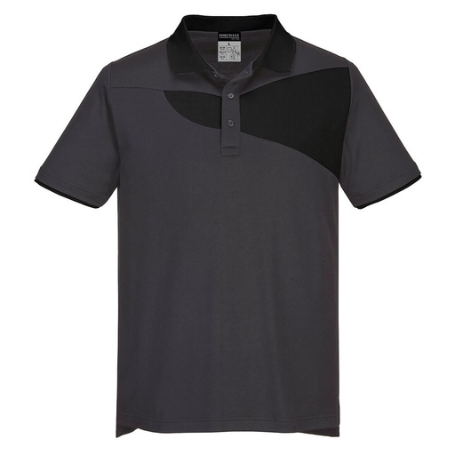 PW210 Pw2 Polo Shirt S/S - Zoom Grey/Black