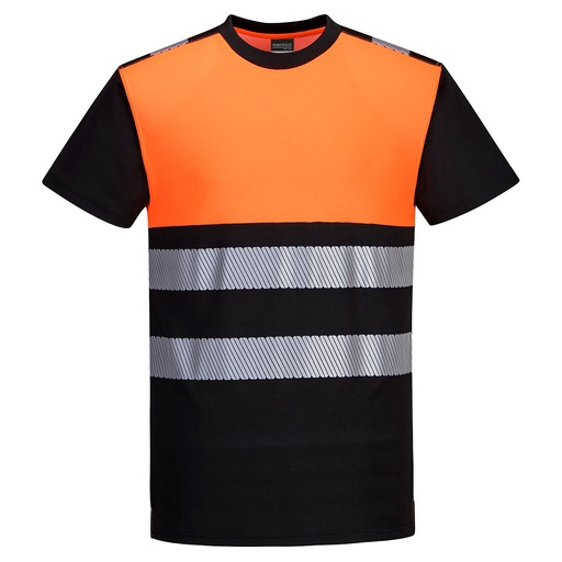 PW311 Pw3 Hi-Vis Class 1 T-Shirt - Black/Orange