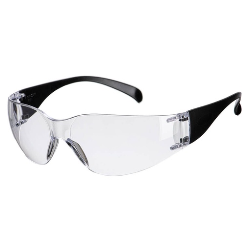 [Portwest PW32CLR] PW32 Wrap Around Spectacles - Clear with Black Arms