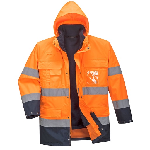 S162 Hi-Vis Lite 3 in 1 Jacket - Orange/Navy