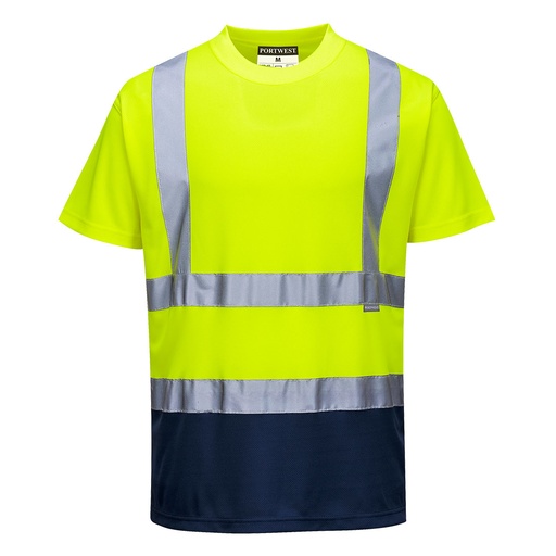 S378 Two Tone T-Shirt - Yellow/Navy