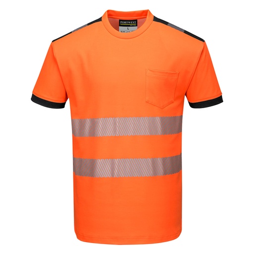 T181 Pw3 Hi-Vis T-Shirt S/S - Orange/Black