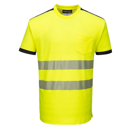 T181 Pw3 Hi-Vis T-Shirt S/S - Yellow/Black